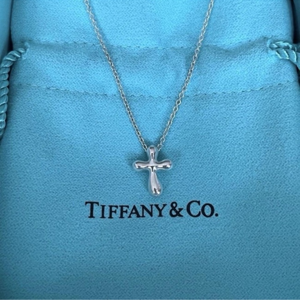 Tiffany & Co. Silver Teardrop Cross Necklace